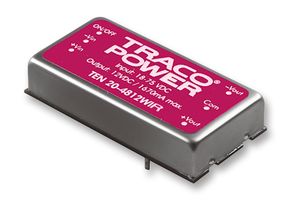 TRACO POWER TEN 20-4823WIR Isolated Through Hole DC/DC Converter, 4:1 Input, Railway, DIP, 4:1, 20 W, 2 Output, 15 V