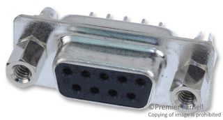 EDAC 628-009-220-047 D Sub Connector, DB9, Standard, Receptacle, 628 Series, 9 Contacts, DE, Solder