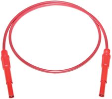 MUELLER ELECTRIC BU-P4911A-24-2 Test Lead, 4mm Banana Plug to 4mm Banana Plug, Red, 1 kV, 20 A, 609.6 mm