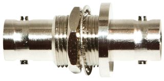 MUELLER ELECTRIC BU-P3846 RF / Coaxial Adapter, BNC, Jack, BNC, Jack, Straight Bulkhead Adapter, 50 ohm