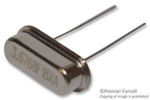 MULTICOMP PRO MCRS003676F183000RR Crystal, 3.6864 MHz, Through Hole, 11mm x 4.65mm, 18 pF, 30 ppm