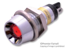 DIALIGHT 607-2112-110F LED Panel Mount Indicator, Red, 2 VDC, 7.2 mm, 15 mA, 22 mcd, IP66