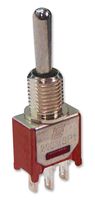 E-SWITCH 200MSP1T1B1M1QEH Toggle Switch, Subminiature, On-On, SPDT, Non Illuminated, 200 Series, Panel Mount, 3 A