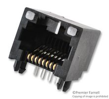 MOLEX 43860-0007 Modular Connector, RJ45 Jack, 1 x 1 (Port), 8P8C, Cat3, Through Hole Mount