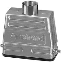 AMPHENOL SINE/TUCHEL C146 21R010 600 4 Heavy Duty Connector, M25 Top Entry, 2 Pegs, Low Profile, Hood, Top Entry, Zinc Alloy Body, 1 Lever