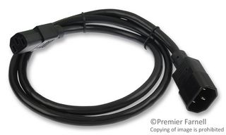 MULTICOMP SPC13313 Mains Power Cord, IEC 60320 C14 to IEC 60320 C13, 991 mm, 13 A, 125 VAC, Black