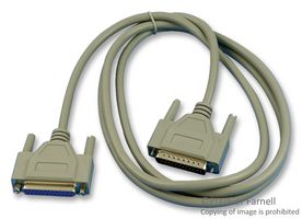 MULTICOMP MC004152 Computer Cable, D Sub 25 Position Plug, D Sub 25 Position Receptacle, 6 ft, 1.8 m, Gray