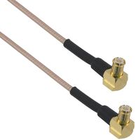 AMPHENOL RF 255104-08-06.00 RF / Coaxial Cable Assembly, 6 ", 152 mm, RG178, MCX Right Angle Plug, MCX Right Angle Plug, 50 ohm