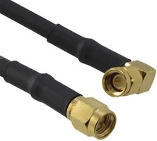 AMPHENOL RF 135103-04-12.00 RF / Coaxial Cable Assembly, 1 ft, 305 mm, RG58/U, SMA Right Angle Plug, SMA Straight Plug, 50 ohm