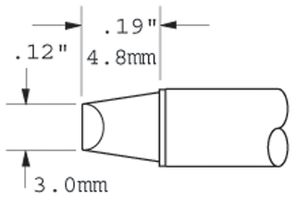 METCAL STTC-013 Soldering Iron Tip, 90° Chisel, 3 mm