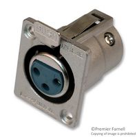 ITT CANNON XLR-3-31-F77 XLR Connector, 3 Contacts, Jack, Panel Mount, Silver Plated Contacts, Metal Body, XLR Series