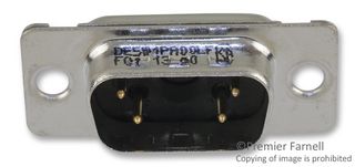 AMPHENOL COMMUNICATIONS SOLUTIONS DE5W1PA00LF Combination Layout D Sub Connector, FCI 681M Series, DE-5W1, Plug, 5 Contacts, 4 Signal, 1 Power