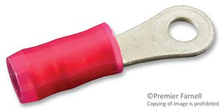 TE CONNECTIVITY - AMP 323758 Ring Tongue Terminal, M2.5, #4, 16 AWG, 1.42 mm², PIDG Series, Red