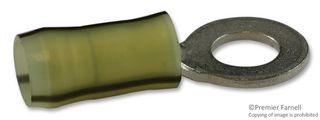 AMP - TE CONNECTIVITY 34974 Ring Tongue Terminal, M6, 1/4", 14 AWG, 2 mm², PIDG Series, Black, Yellow