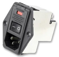 CORCOM - TE CONNECTIVITY 2-6609104-0 Filtered IEC Power Entry Module, IEC C14, General Purpose, 6 A, 250 VAC, 2-Pole Switch