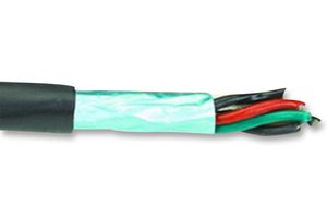 ALPHA WIRE 25194 BK005 Multiconductor Cable, Xtra-Guard® 2, Shielded, 4 Conductor, 22 AWG, 0.35 mm², 100 ft, 30.5 m