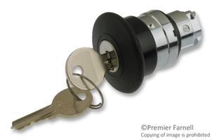 SCHNEIDER ELECTRIC ZB4BS1212 Keylock Switch, Push-Key Release, Harmony XB4 Series