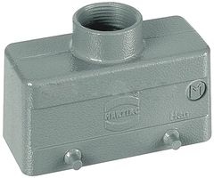 HARTING 19300161422 Heavy Duty Connector, M32 Top Entry, 4 Pegs, Low Profile, Hood, Top Entry, Aluminum Body, 2 Lever