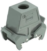 HARTING 19300100737 Heavy Duty Connector, Coupler, M32 Top Entry, High Profile, Hood, Top Entry, Aluminum Body, 2 Lever