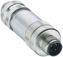 LUMBERG AUTOMATION RSCS 4/9 Sensor Connector, RSCS Series, M12, Plug, 4 Contacts, Screw Pin, Straight Cable Mount