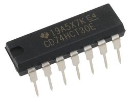 TEXAS INSTRUMENTS CD74HCT30E Logic IC, NAND Gate, Single, 8 Inputs, 14 Pins, DIP, 74HCT30