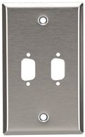 BLACK BOX WP071 Faceplate, Wall Plate, D Sub 9 Position Connectors, 2, Stainless Steel Body