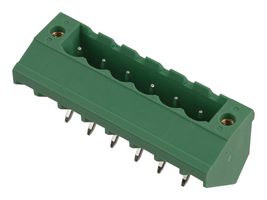 AMPHENOL ANYTEK 20020131-H061A01LF Terminal Block, Pluggable, Header, 5.08 mm, 6 Positions, 15 A, 300 V, Through Hole 45°