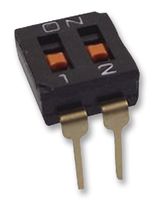 ARATAS A6T-2101 DIP / SIP Switch, Flush Slide, 2 Circuits, Slide, Through Hole, SPST, 24 V, 25 mA