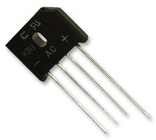 GENESIC KBU6K Bridge Rectifier, Single Phase, 800 V, 6 A, SIP, 4 Pins, 1 V