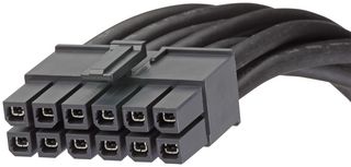 MOLEX 45136-1210 Cable Assembly, Mega-Fit 12 Position Receptacle, Mega-Fit 12 Position Receptacle, 1 m, 3.3 ft
