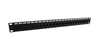 L-COM PR175-C6-24-CM Patch Panel, RJ45, 24 Ports, Cat6, 1U