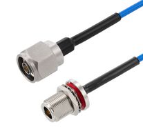 L-COM LCCA30010-FT1 RF / Coaxial Cable Assembly, 1 ft, 305 mm, SS402, N Type Plug, N Type Bulkhead Jack, 50 ohm