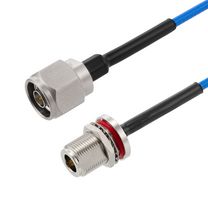 L-COM LCCA30010-FT10 RF / Coaxial Cable Assembly, 10 ft, 3.05 m, SS402, N Type Plug, N Type Bulkhead Jack, 50 ohm