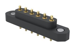 MILL-MAX 878-22-006-10-011101 Spring Loaded Connector, Pogo Pin Header, 4 mm, 1 Row, 6 Contacts, Through Hole Mount