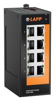 LAPP 21700124 Switch, 8 Ports, Industrial, Unmanaged Fast Ethernet, DIN Rail, RJ45 x 8, 10Mbps, 100Mbps