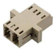 L-COM FOA-801-BGE Fiber Optic Adapter, Beige, w/ Flange, OM1 / OM2 Multimode, LC Duplex, LC Duplex, Straight Adaptor