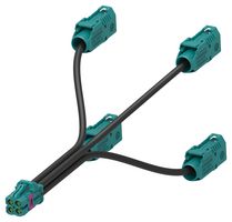 TE CONNECTIVITY 2081393-1 RF / Coaxial Cable Assembly, 11.8 ", 300 mm, RTK031, MATE AX Jack, FAKRA Jack x 4, 50 ohm