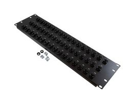L-COM PR525B-C6-48 Patch Panel, Feed-Through, RJ45 Coupler, 48 Ports, Cat6, 3U