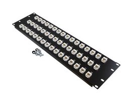 L-COM PR525B-C6-48M Patch Panel, Mini, Feed-Through, RJ45 Coupler, 48 Ports, Cat6, 3U