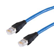 L-COM TRD695ASX-BLU-10M Ethernet Cable, Cat6a, RJ45 Plug to RJ45 Plug, FUTP (Foiled Unshielded Twisted Pair), Blue, 10 m