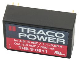 TRACO POWER THB 3-0511 Isolated Through Hole DC/DC Converter, Medical, DIP, 2:1, 3 W, 1 Output, 5 V