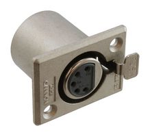 ITT CANNON XLR-5-31 XLR Connector, 5 Contacts, Receptacle, Panel Mount, Silver Plated Contacts, Aluminum Alloy Body