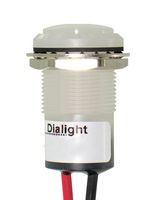 DIALIGHT 657-1004-303F LED Panel Mount Indicator, Water Tight, White, 24 VDC, 17.463 mm, 20 mA, 100 foot lambert, IP67