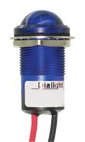 DIALIGHT 657-2803-303F LED Panel Mount Indicator, Water Tight, Blue, 12 VDC, 17.463 mm, 20 mA, 100 foot lambert, IP67
