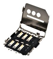 MOLEX 78800-0001 Memory Card Connector, Micro SIM, Push-Pull, 6 Contacts, Phosphor Bronze, Gold Plated Contacts