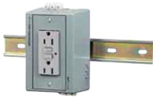HUBBELL WIRING DEVICES DRUBGFI15CB5 Power Entry Connector, 15 A, Grey, 125 V
