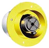 HUBBELL WIRING DEVICES HBL26422 Power Entry Connector, Power Entry, 60 A, Yellow, Steel Body, 600 V