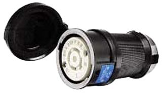HUBBELL WIRING DEVICES HBL2423SW Power Entry Connector, Power Entry, 20 A, Black, White, PBT (Polybutylene Terephthalate) Body