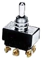 HUBBELL WIRING DEVICES HBL223MM Toggle Switch, (On)-Off-(On), DPDT, Non Illuminated, 20 A, Panel Mount