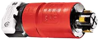HUBBELL WIRING DEVICES HBL20445B Power Entry Connector, Power Entry, 30 A, Red, Nylon (Polyamide) Body, 480 V